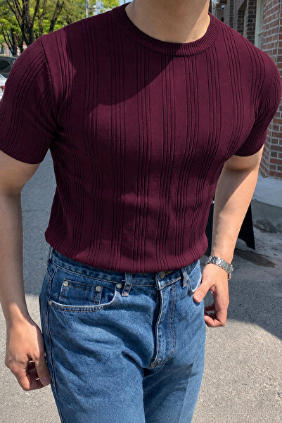 Tarz Cool Old Money Fit Crew Neck Striped Knitwear T-Shirt – Slim Fit Premium...