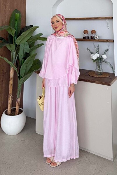 Şulemoda Giyim Beste Pantolonlu Takım Pembe