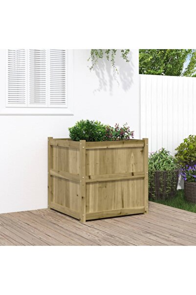 vidaxl Jardiniera de gradina, 70x70x70 cm, lemn de pin impregnat
