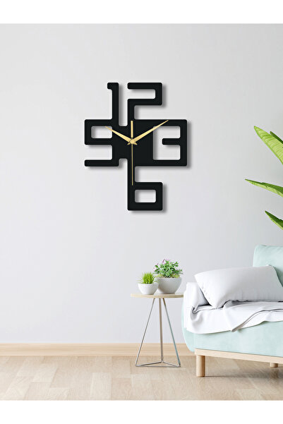 Enova Art Büyük 4 Rakamlı Metal Duvar Saati, Minimal Tasarım, Ev Ofis için He...