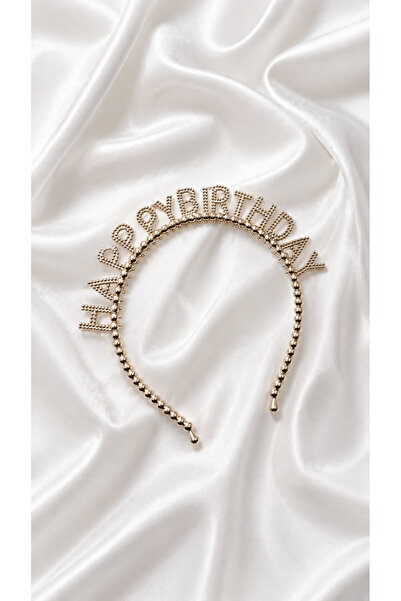 PARTİPORT Happy Birthday Taç | Doğum Günü Parti Tacı Altın Renk Yetişkin Part...
