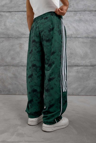 NOMARC Men's Sweatpants Patterned Fabric Green Oversize Parachute