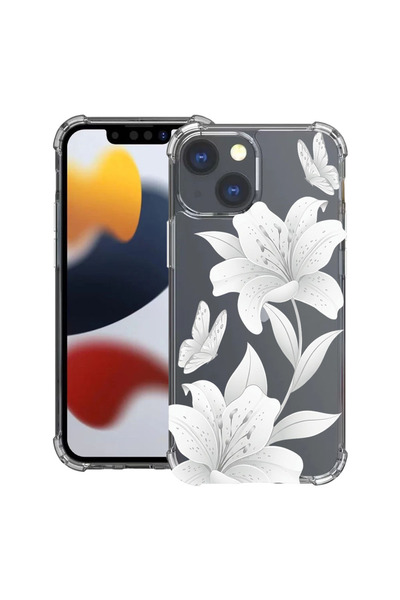 bestcase Husă Antișoc pentru Apple iPhone 13, Florală - Lotus Alb Elegant, 11...