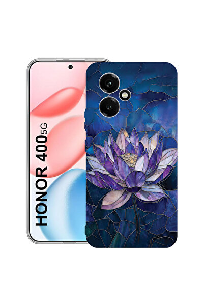 bestcase Αντικραδασμική Θήκη για Honor 400, Φλοράλ - Λωτός με σχέδιο βιτρό, 2...