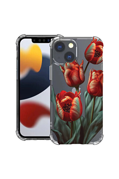 bestcase Husă Antișoc pentru Apple iPhone 13, Florală - Lalea Roșie, 1118436 ...