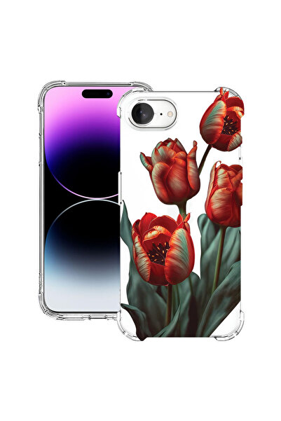 bestcase Husă Antișoc pentru Apple iPhone 16e / 17e, Florală - Lalea Roșie, 1...