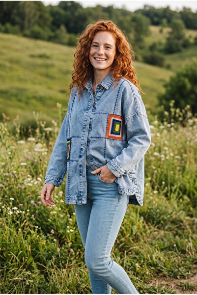 Bohoyasam Unisex Bohemian Patchwork Denim Jacket – Oversized Comfortable Fit,...