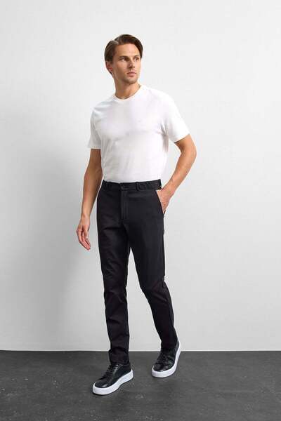 Back And Bond Siyah Slim Fit Örme Jogger Pantolon