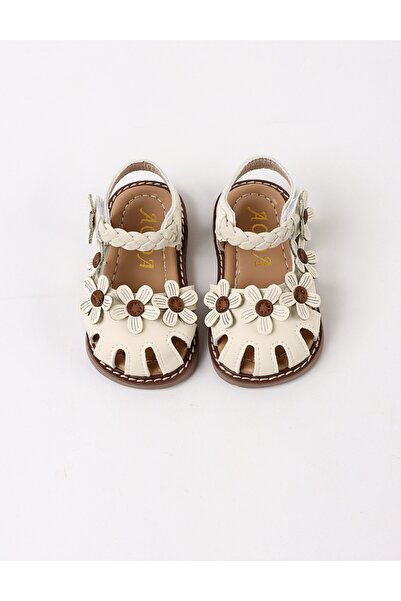 MiniKids Sandale Maya, floricele elegante, bej