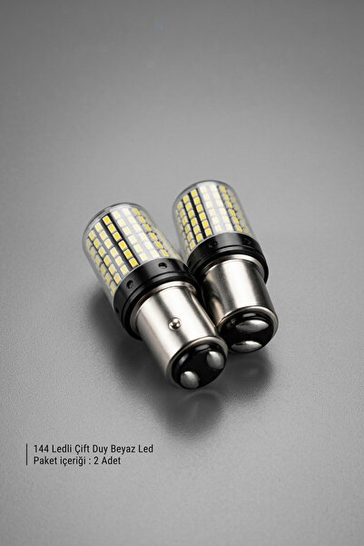 Shoprit 144 LEDLİ ÇİFT DUY GERİ VİTES AMPULÜ KRİSTAL BEYAZ 93 TİP ÇİFT DUY 2 ...