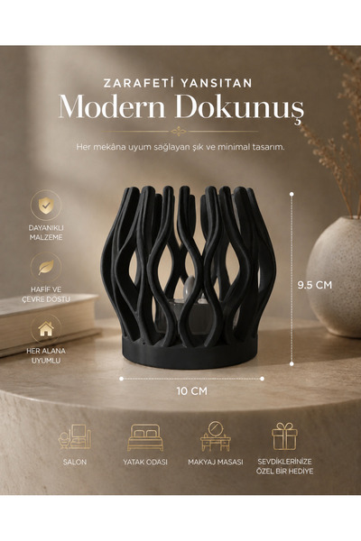 zulya Dalga Form Modern LED Mumluk – Dekoratif Minimal Masa Üstü Aydınlatma –...