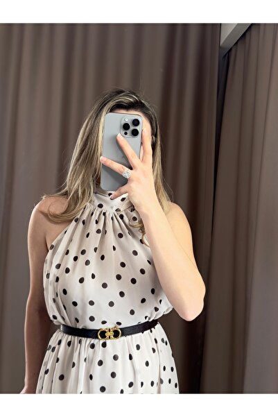 AlisBoutique Puantiyeli şifon elbise