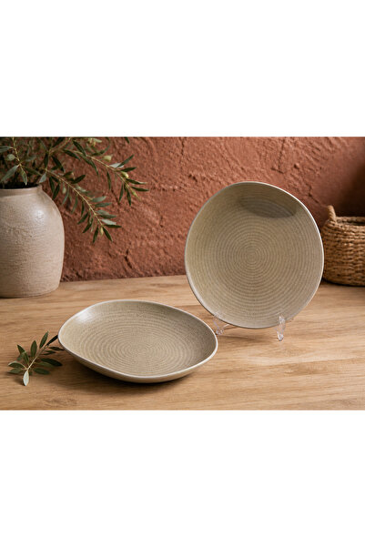 Choice 21 Cm Çukur Tabak 2’li Set – Modern Şık Bej Sunum Tabağı, Salata Makar...