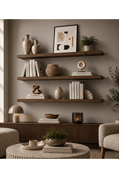 UDECCO MOBİLYA Miora 3’lü Duvar Rafı 100x15 cm MDF Raf Seti | Gizli Montajlı ...