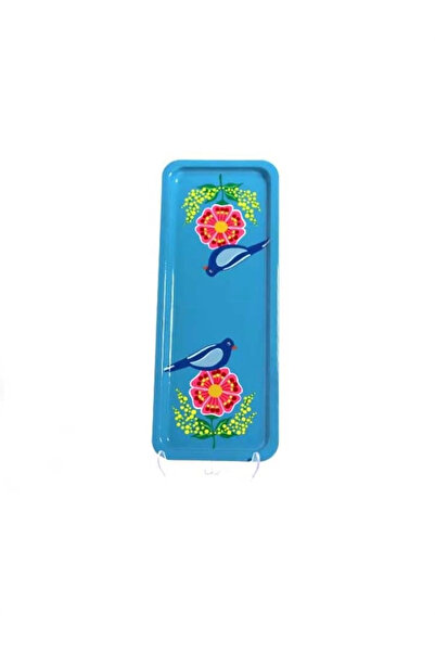 DEDEMİN EMAYELERİ Rectangular Tray with Blue Bird (12 X 33 cm)