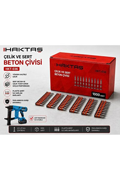haktaş ÇİVİ TABANCASI ÇİVİSİ - BETON ÇİVİSİ ÇELİK HKT-036