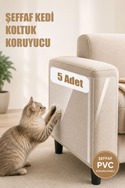 AYACO TREND Kedi Koltuk Tırmalama Koruyucu Şeffaf Yapışkanlı Mobilya Tırmalam...