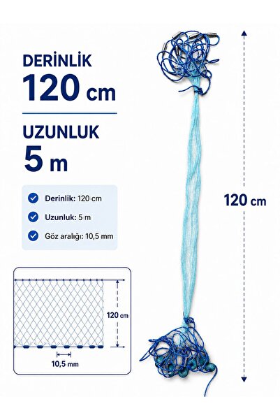 TD POWER Germe Misine Ağları , Gümüş Balık Ağları , Özel Yapım Ağ (Uzunluk :5...