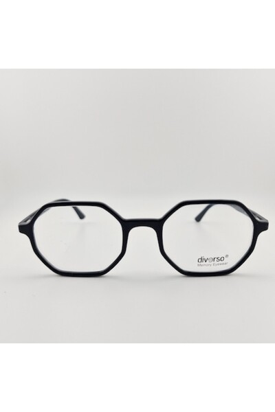Diverso Unisex C3 hexagonal black acetate women's glasses