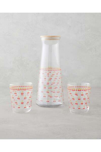 English Home Cherrypop Cam 3 Parça Su Takımı 1150 ml + 315 ml Kırmızı