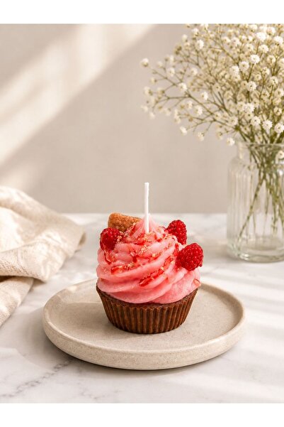 Glowe Candles Glowe Cupcake Kokulu Mum – Dekoratif Ahududu & Çilek Tasarımlı ...