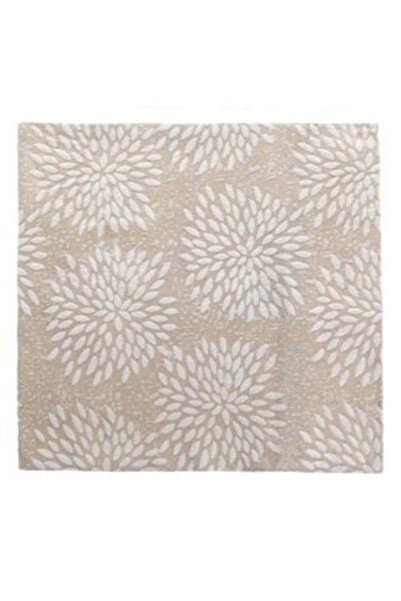 SHOPIENS Summer Decorative Pillowcase Beige Embroidered Flowers 45 x 45 cm