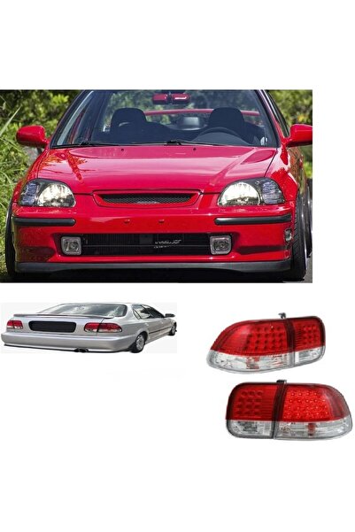 X POWER TUNİNG honda civic sedan 1996.2001 kırmızı beyaz ledli stop lambası