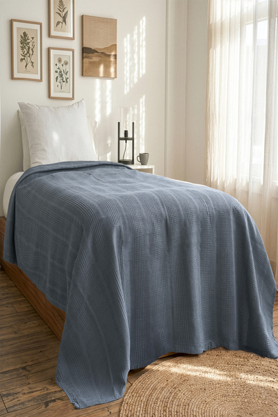 Tekstil Home Pike Single 100% Cotton Border Model Luxury Bedspread