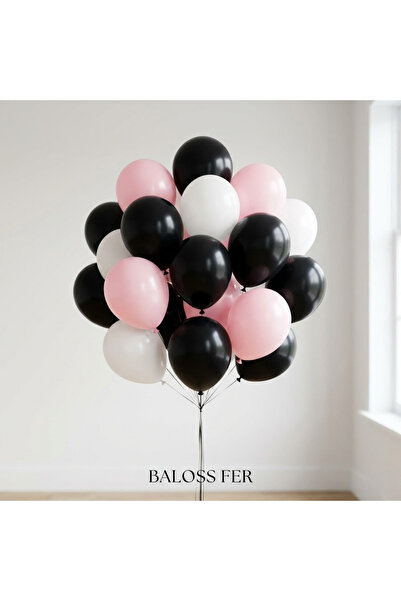baloss fer Black Pink White Balloon Set 20 Pieces Birthday Party Decoration S...