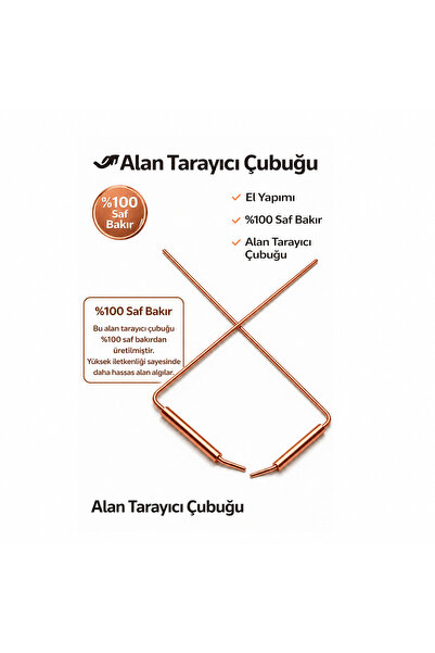 MurayTekno %100 Saf Bakır Alan Tarayıcı Çubuğu|El Yapımı Profesyonel Define &...