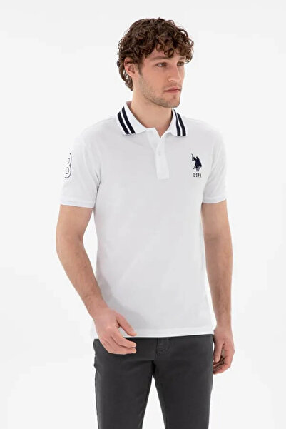 U.S. Polo Assn. Gsd01Iy026 White Men's Polo Collar T-Shirt Pu-8728