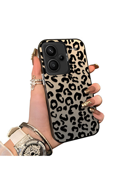 SLIMFELT Redmi Note 13 Pro Plus+ 5G Uyumlu Yüksek Kaliteli Kaplan Desenli Siy...