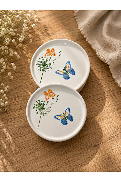 Yasvera Ceramics 6’lı Bahar Desen Tatlı Tabağı