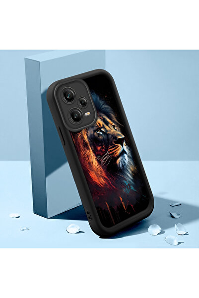 SLIMFELT Redmi Note 12 Pro 5G Uyumlu Yüksek Kalite Aslan Desenli Kılıf, Tam K...