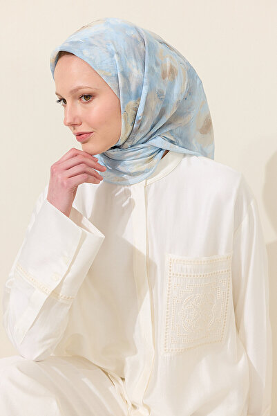 cs camellia scarf Κασκόλ από βαμβάκι και βισκόζη Rosalie - Μπλε
