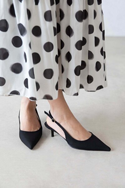 STRASWANS Marcela Women's Heeled Fabric Shoes Black