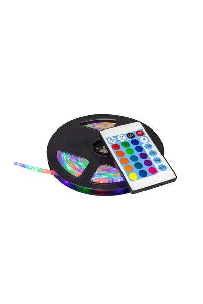 MAD ECO LEDURI Bandă LED din silicon, cod 5050, culoare RGB, cu telecomandă și sursă de alimentare, lungime 5 M