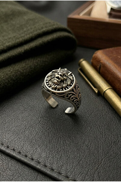 Velcari Modern Masculine Series Special Design Men's Ring with Lion Figure