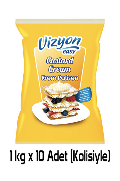 VİZYON Easy Krem Patiseri Toz Pasta Kreması 1 Kg X 10 Adet