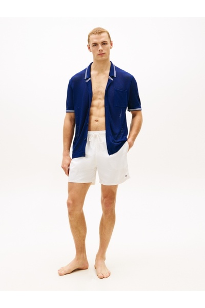 Tommy Hilfiger OPEN KNIT SHIRT Erkek Mavi Gömlek - UM0UM03824