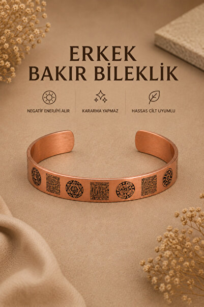 vogutima jewelery&silver by timuçin mavili سوار رجالي من النحاس - موديل حماية...