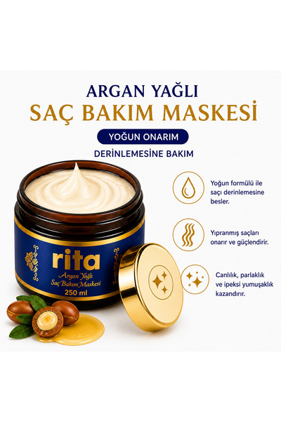 Rita Cosmeticlab Argan Yağlı Saç Bakım Maskesi 250 ml