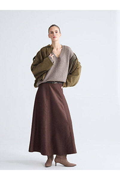 LC Waikiki Buy A-Line Skirt with Zipper Detail and Suede Look