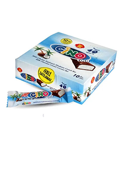 Cino Sütlü Çikolata Kaplamalı Hindistan Cevizli Bar / 25 gram x 10 Adet