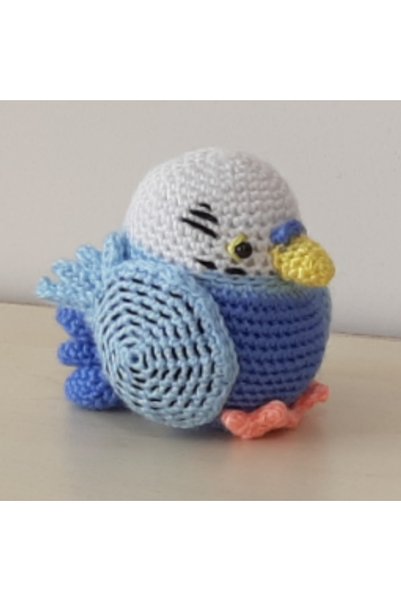 nildamigurumi Amigurumi Knitted Toy Bird Budgie Chubby Blue