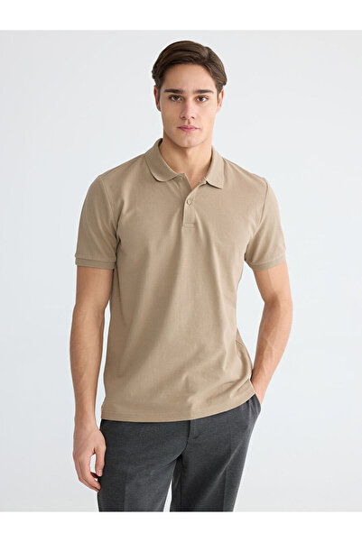 LC Waikiki Bej Polo Yaka Pike Erkek Tişört
