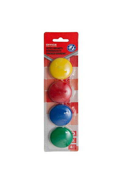 OFFICE products Magneti forma rotunda, diametru 40mm, 4 buc/blister, - culori...