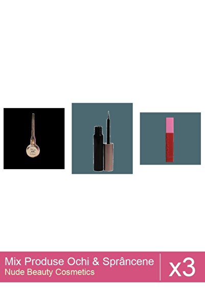 Makeup Set Mix 3 produse Rimel Sprancene: Rimel Ushas , Negru, Tus / Lipici m...