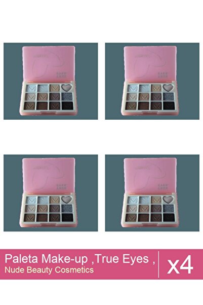Makeup Set of 4x Make-up Palette, True Eyes, No. 04