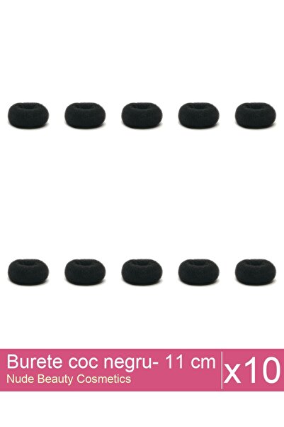 Makeup Set of 10x Black bun sponge - 11 cm diameter